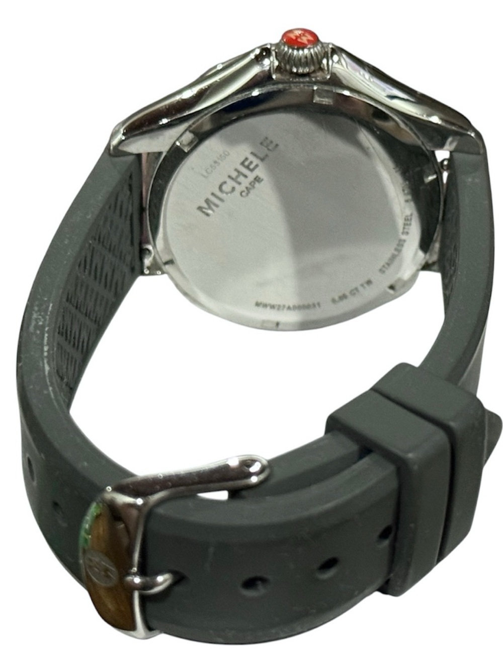 Michele Cape Grey Mist Silver Dial Watch with Gray Strap - Picture 4 of 7